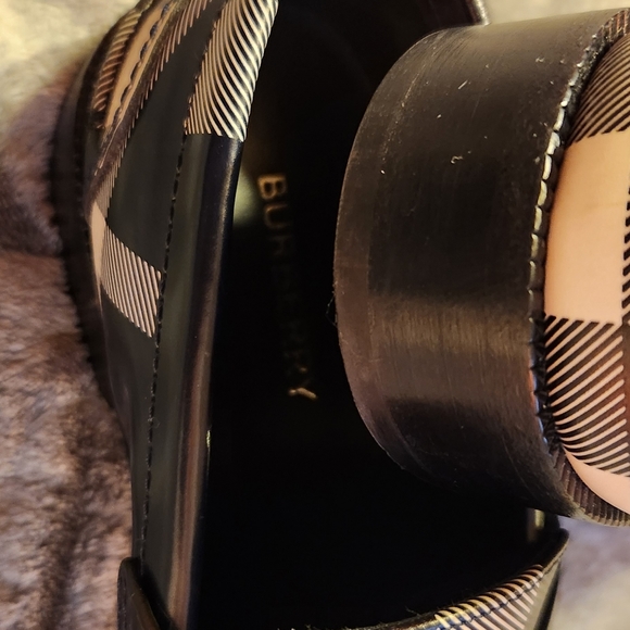 Authentic Burberry Broadbrook checker charcoal studded loafers - Picture 3 of 7